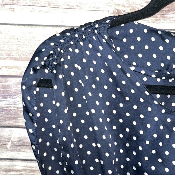 ⭐️ Womens YARGICI Navy polka dot Satin Cocktail Dress F2 - Picture 3 of 6